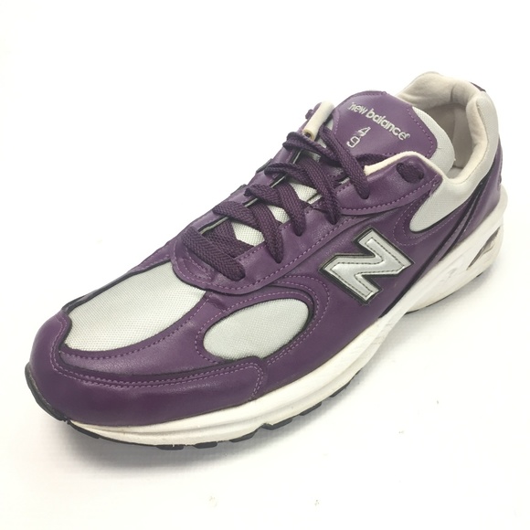 purple leather sneakers